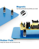Estación de soldadura magnética Helping Hands con lupa 5X y lámpara LED, base grande para electrónica.