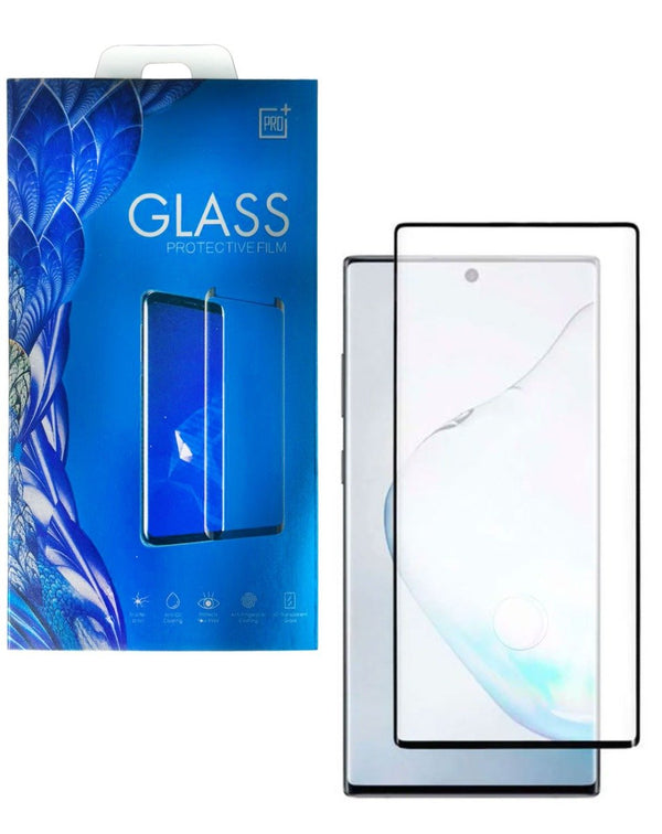 Protector de vidrio templado para Galaxy Note 10 Plus con sensor de huellas, ideal para encontrar en Guatemala en tiendas de accesorios para celulares.