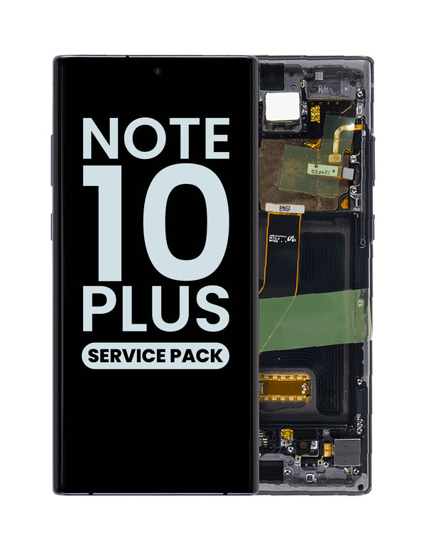 Reparación de pantalla original con marco Galaxy Note 10 Plus N975 (AURA BLACK) en Guatemala.