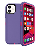 Funda heavy duty iPhone 12 / 12 Pro (DARK PURPLE & HOT PINK)