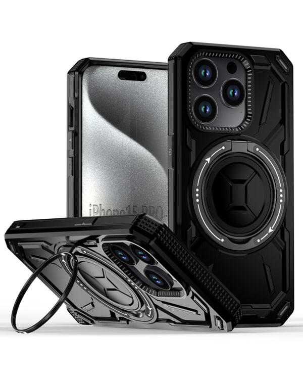 Funda rugged shockproof con portador de anillo incorporado iPhone 12 / 12 Pro BLACK