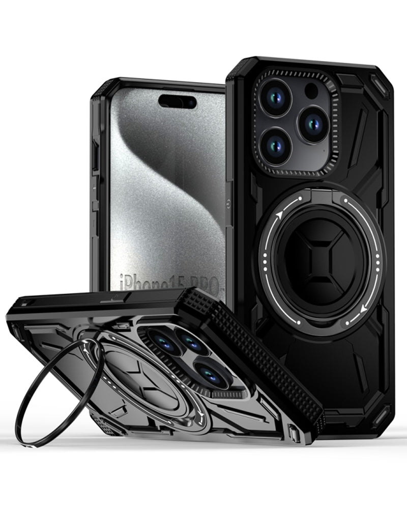 Funda rugged shockproof con portador de anillo incorporado iPhone 12 / 12 Pro BLACK