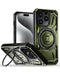 Funda rugged shockproof con portador de anillo incorporado iPhone 12 / 12 Pro (Verde)