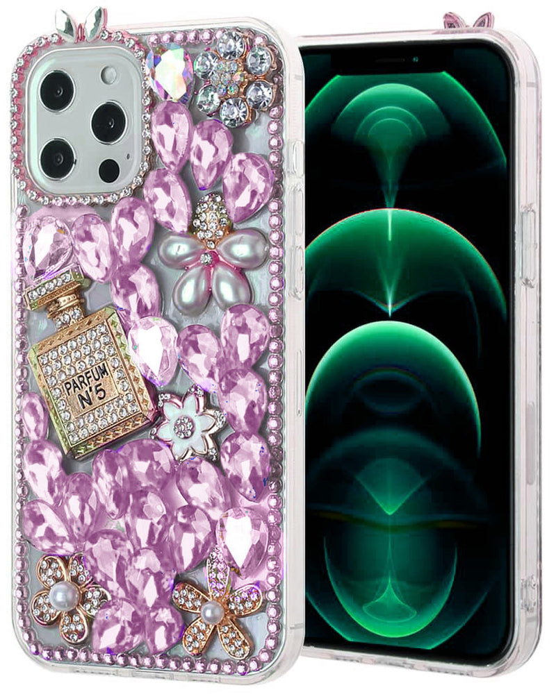 Protege tu iPhone 12 con estilo con una funda rígida de silicone Crystal Flower en Guatemala.