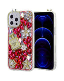 Encuentra la mejor funda rígida de silicona Crystal Flower Perfume Rojo para iPhone 12 en Guatemala.