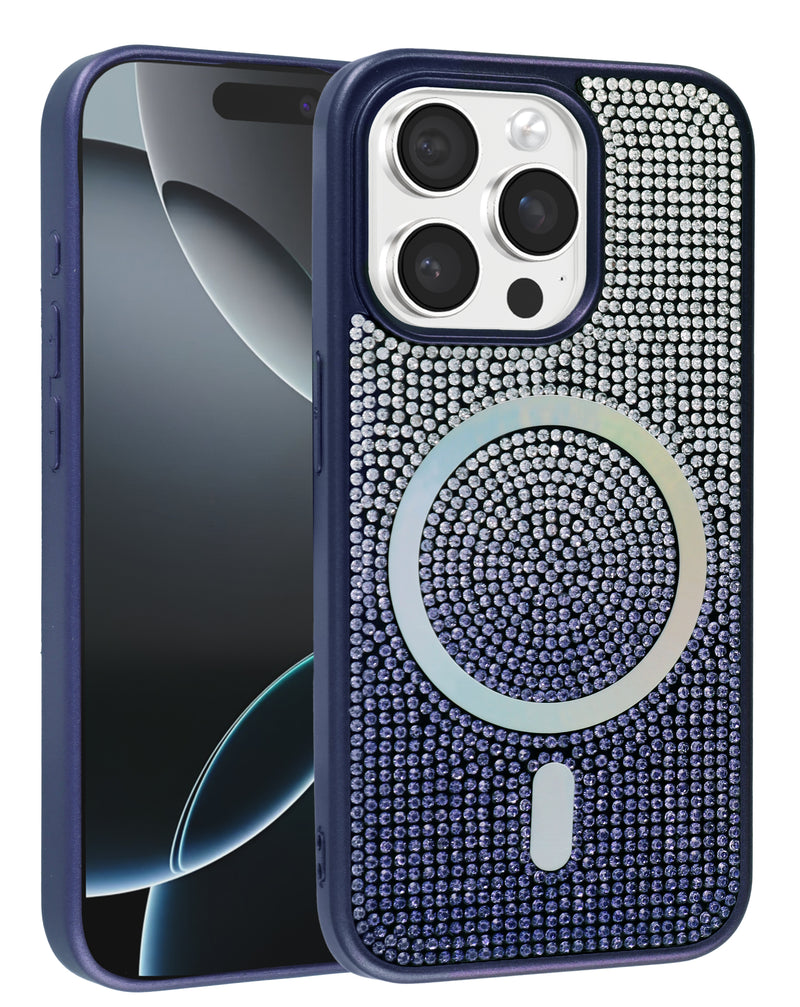 Encuentra la mejor funda con carga inalámbrica Bling Diamond Crystal BLUE para iPhone 12 y 12 Pro en Guatemala.