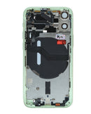 Tapa trasera OEM iPhone 12 Mini con componentes preinstalados en color verde - Encuéntrala en Guatemala para reparaciones de iPhone.