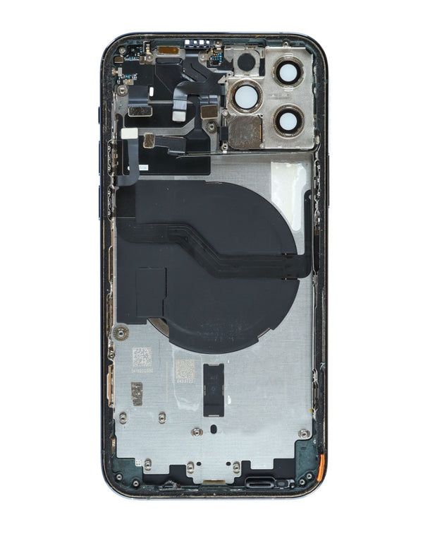 Marco trasero original con componentes preinstalados para iPhone 12 Pro disponible en Guatemala para reparaciones y mayoristas.