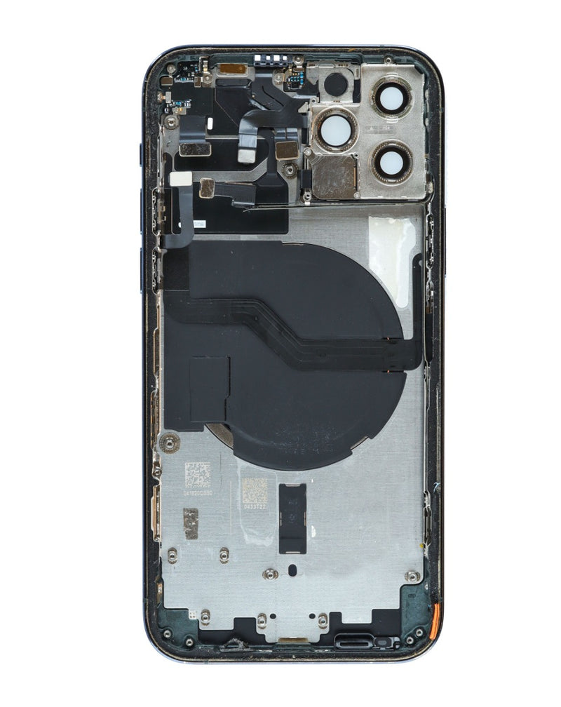 Encuentra tapa trasera con componentes preinstalados para iPhone 12 Pro en Guatemala, ideal para reparaciones y talleres especializados.