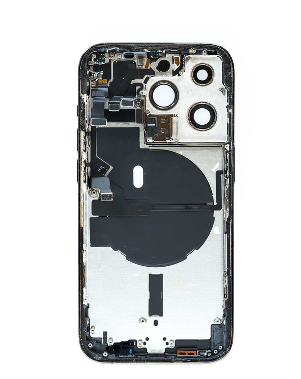 Encuentra el Housing Frame con piezas preinstaladas para iPhone 14 Pro en Guatemala, ideal para reparaciones en talleres y mayoristas.