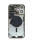 Tapa trasera original para iPhone 14 Pro Max plateado con componentes preinstalados en Guatemala.