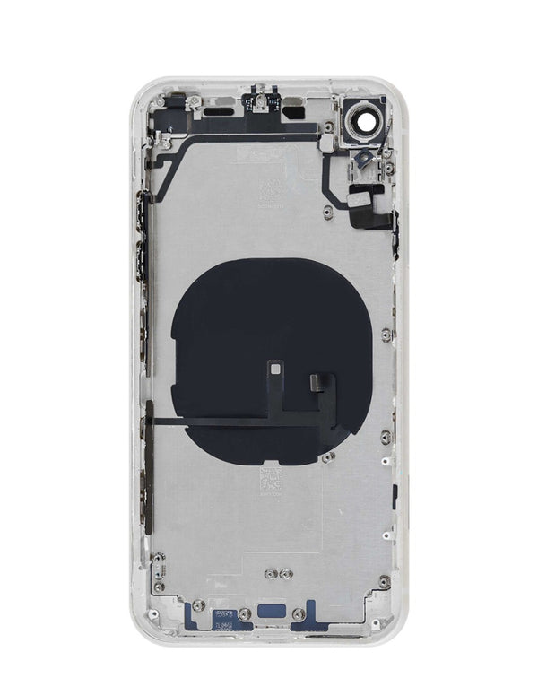 Tapa trasera original con componentes preinstalados para iPhone XR en Guatemala, ideal para reparaciones en talleres y mayoristas.