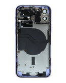 Encuentra tapas traseras originales con componentes preinstalados para iPhone 12 en Guatemala, ideal para reparaciones con etiquetas como BajoPPLCD y reparación.