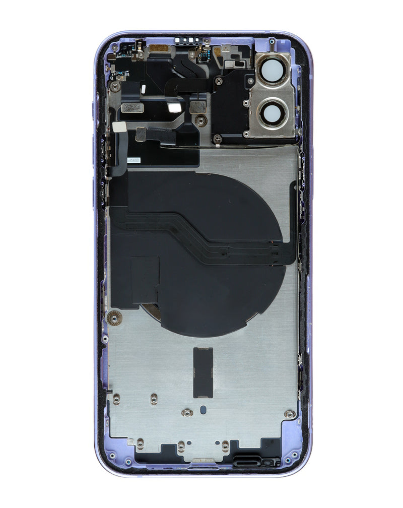 Encuentra tapas traseras originales con componentes preinstalados para iPhone 12 en Guatemala, ideal para reparaciones con etiquetas como BajoPPLCD y reparación.