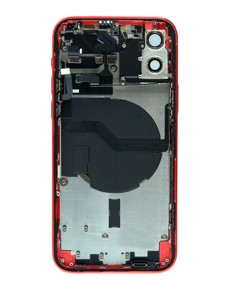 Compra tapas traseras con componentes preinstalados para iPhone 12 (RED) en Guatemala, la mejor opción para reparaciones y cambios de piezas en tu dispositivo.