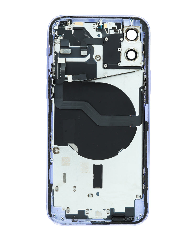 Compra la estructura de carcasa con piezas pequeñas preinstaladas para iPhone 12 (color PURPLE) en Guatemala, ideal para reparaciones telefónicas.