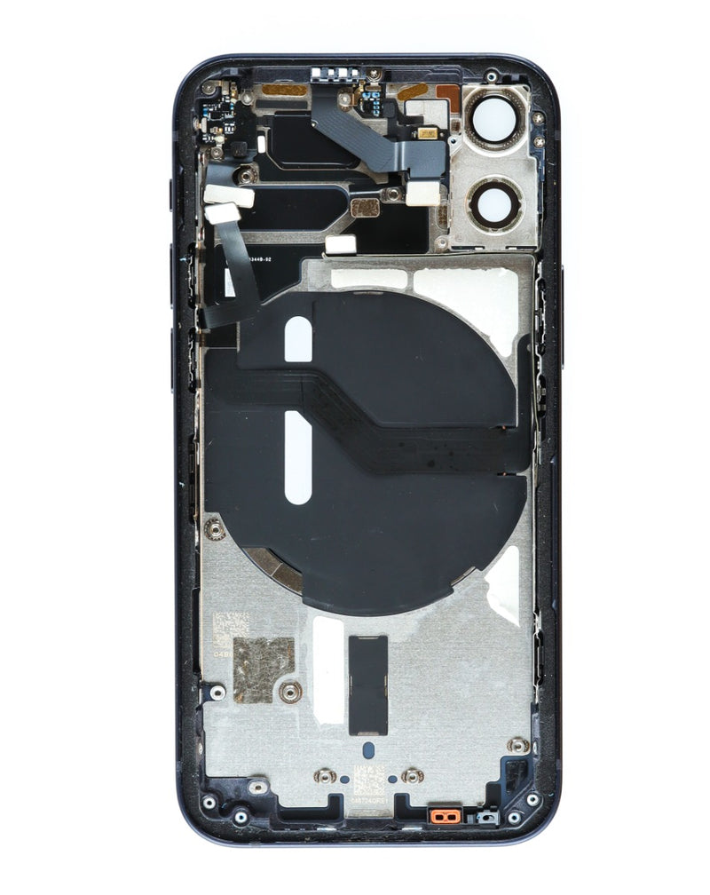 Tapa trasera original con componentes pequeños preinstalados para iPhone 12 Mini en Guatemala.