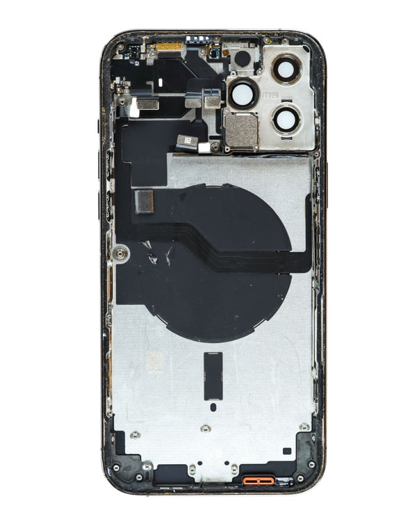 Encuentra tapas traseras con componentes pequeños preinstalados para iPhone 12 Pro Max en Guatemala.