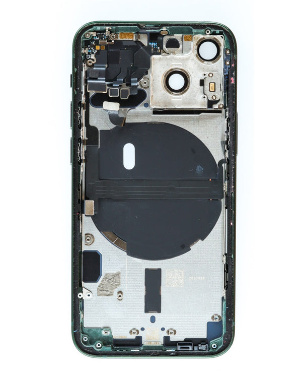 Encuentra el Marco trasero con componentes preinstalados para iPhone 13 Mini en Guatemala, ideal para reparaciones y mayoristas.