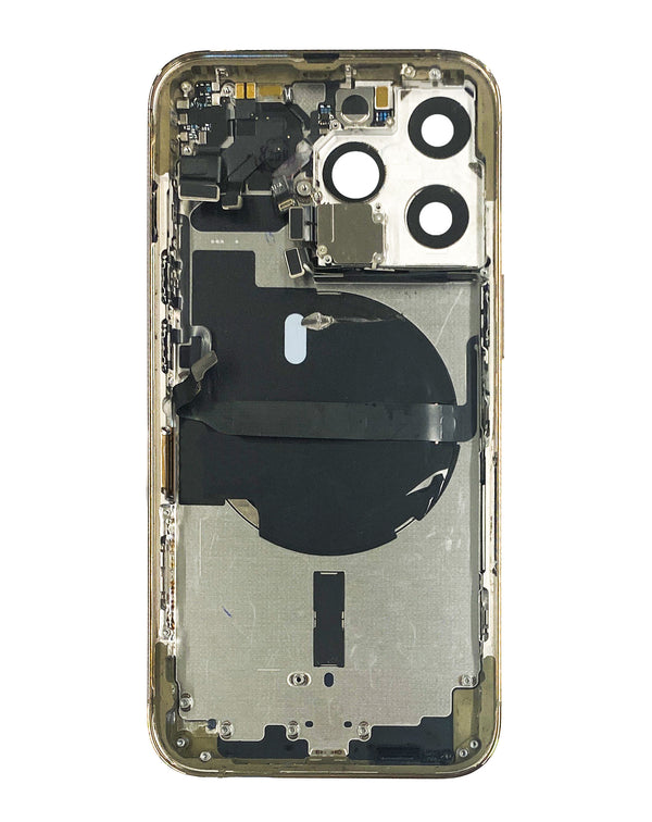 Venta de estructura de carcasa con piezas pequeñas preinstaladas para iPhone 13 Pro en Guatemala, ideal para reparaciones en talleres y mayoristas.