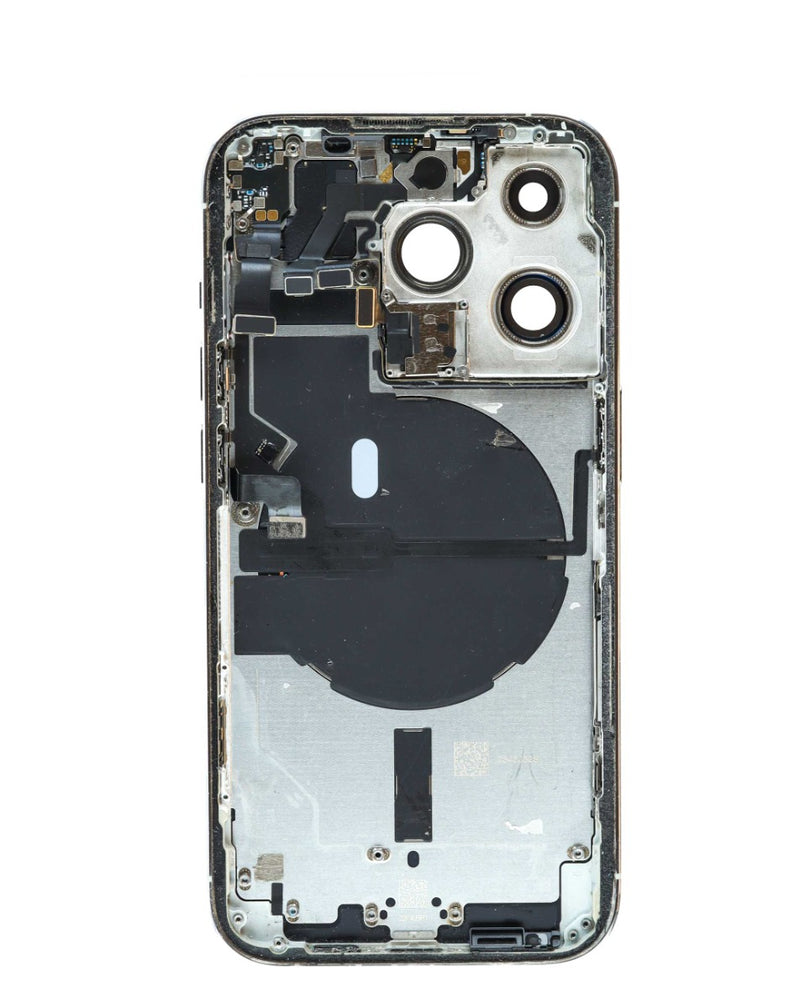 Tapa trasera original con componentes preinstalados para iPhone 14 Pro en Guatemala.