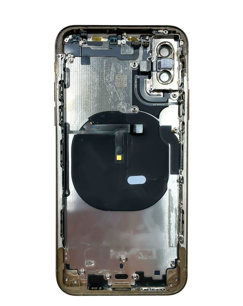Encuentra tapas traseras con componentes preinstalados para iPhone XS en Guatemala en BajoPPLCD, distribuidor mayorista de estructuras traseras en color oro.