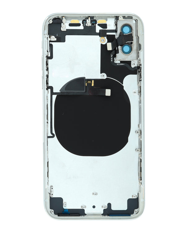 Encuentra tapa trasera con componentes pequeños preinstalados para iPhone X Plateado en Guatemala, ideal para reparaciones y mayoristas.