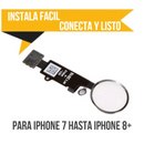 Boton Home funcional iPhone 7 a iPhone 8 Plus color Silver | No necesita instalacion especial, conecta y listo.