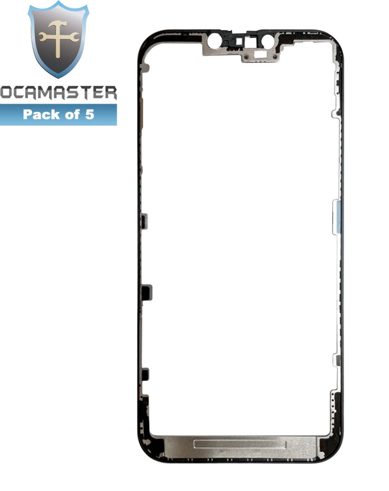 Mayorista en Guatemala de Marco metal OCA Master para iPhone 14 Plus, pack de 5 unidades, ideal para reparaciones de celulares iPhone.