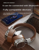 Auriculares supraaurales inalámbricos SlowBack CHROME en color marrón, diseño elegante y moderno.