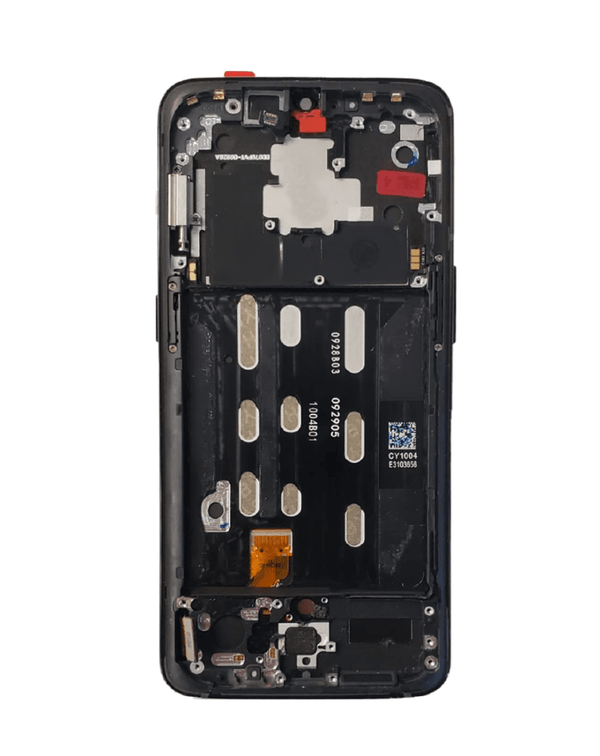 Encuentra la pantalla OLED con marco para Oneplus 6T (A6010 / A6013) en Guatemala, ideal para reparaciones en talleres especializados y mayoristas de piezas de celulares.