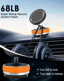 Soporte magnético para teléfono, color naranja, con ventosa fuerte y rotación 360 grados, marca SlowBack.