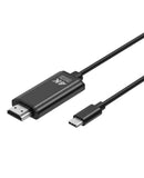 Cable Onten Type-C a HDTV, negro, conecta dispositivos a pantallas 4K@60Hz. Ideal para accesorios celular y reparación electrónica.