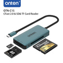 Encuentra el lector de tarjetas Onten 3in1 CF/SD/microSD USB C en Guatemala para tus necesidades de transferencia de archivos en talleres de tecnología y mayoristas de accesorios electrónicos.