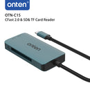 Encuentra el lector de tarjetas Onten 3in1 CF/SD/microSD USB C en Guatemala para tus necesidades de transferencia de archivos en talleres de tecnología y mayoristas de accesorios electrónicos.