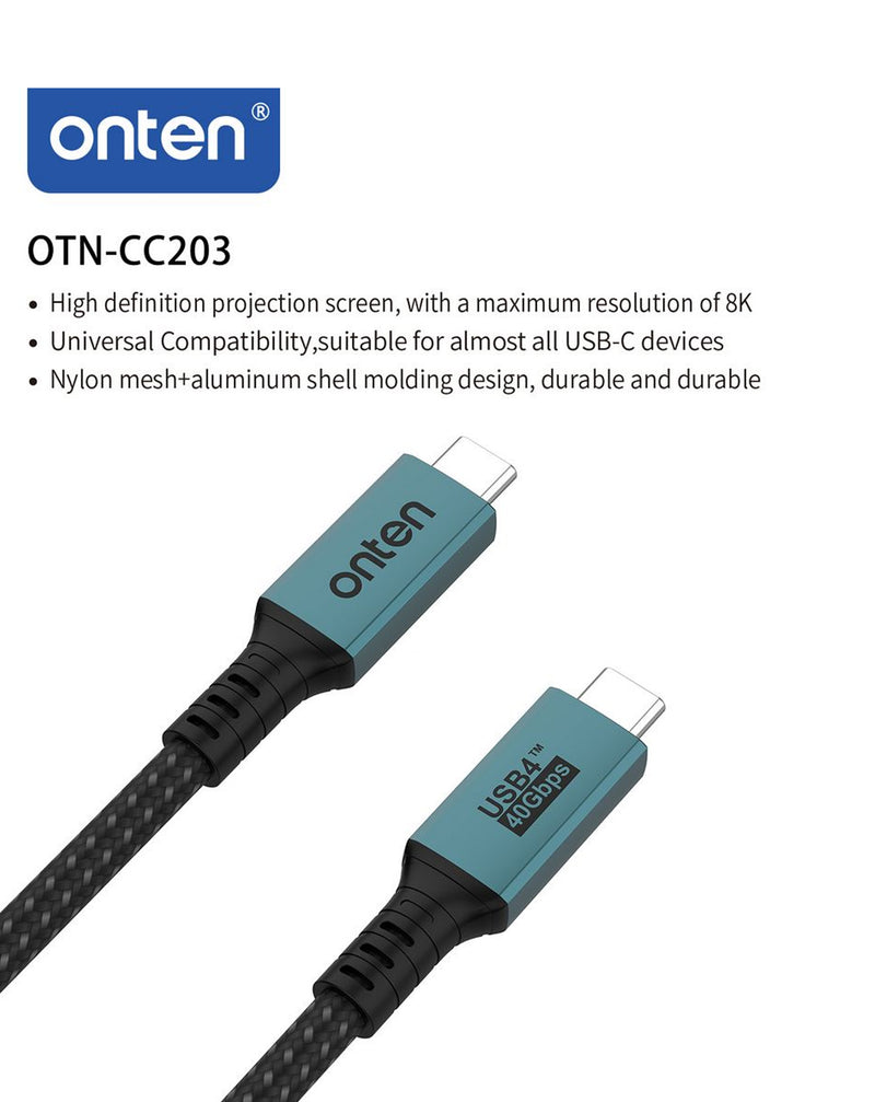 Compra un puerto de carga Onten USB con 4 conectores USB C-C de alta velocidad (100W / 40gbps) en Guatemala.