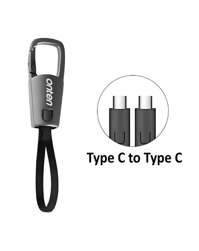 Puerto de carga Onten USB C-C con llavero de carga rapida (0.3ft / 60w)