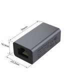 Adaptador Ethernet Onten negro con cable USB-C, para conectividad de red de 1000mbps.
