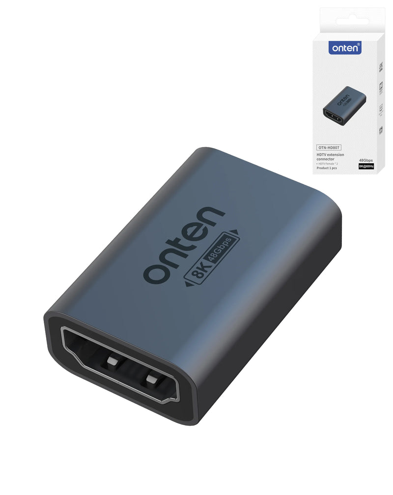 Convertidor HDMI macho a hembra de la marca Onten para conectar tus dispositivos en Guatemala.