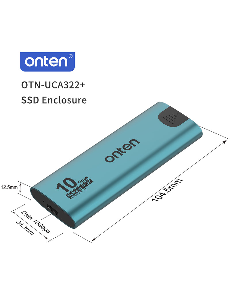 Venta al por mayor de Caja SSD Onten B+M Key (10gbps) en Guatemala para accesorios SSD.