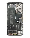 Tapadera trasera original con batería y piezas pequeñas para iPhone 11 Pro en Guatemala, ideal para reparaciones y talleres de celulares.