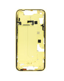 Marco medio de color amarillo para iPhone 14, pieza OEM ideal para reparaciones en Guatemala.