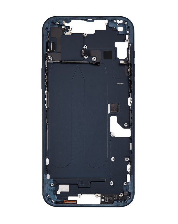 Compra el marco intermedio negro para iPhone 14 Plus en Guatemala, ideal para reparaciones a nivel mayorista en talleres especializados.