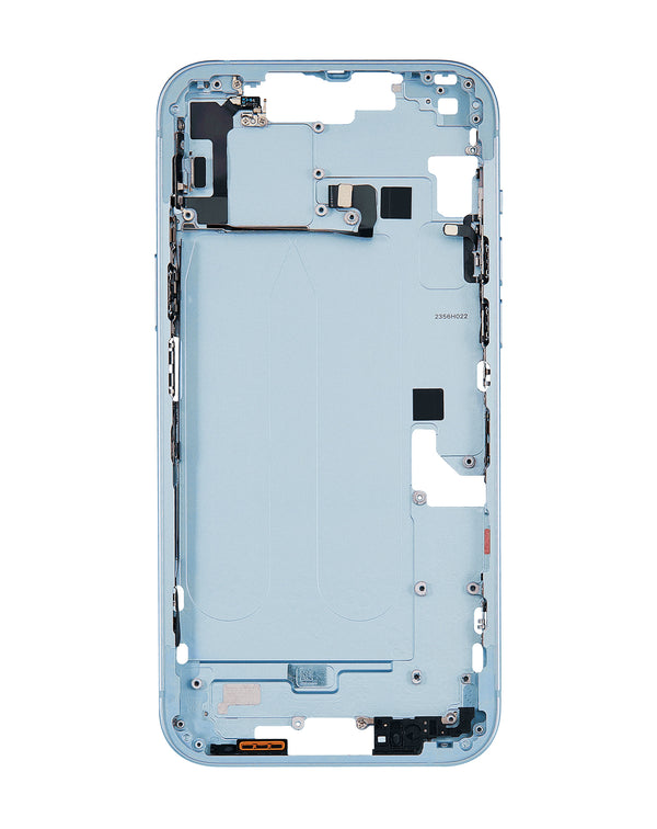Marco medio iPhone 14 Plus (azul) de alta calidad para reparaciones en Guatemala, al mejor precio mayorista.
