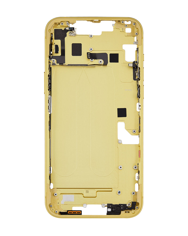 Encuentra el marco intermedio original en color amarillo para iPhone 14 Plus en Guatemala, ideal para reparaciones y vendido por mayoristas de partes OEM.