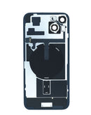 Reparación de tapa trasera con marco, flex de carga NFC y imán MagSafe para iPhone 15 Plus en Guatemala.