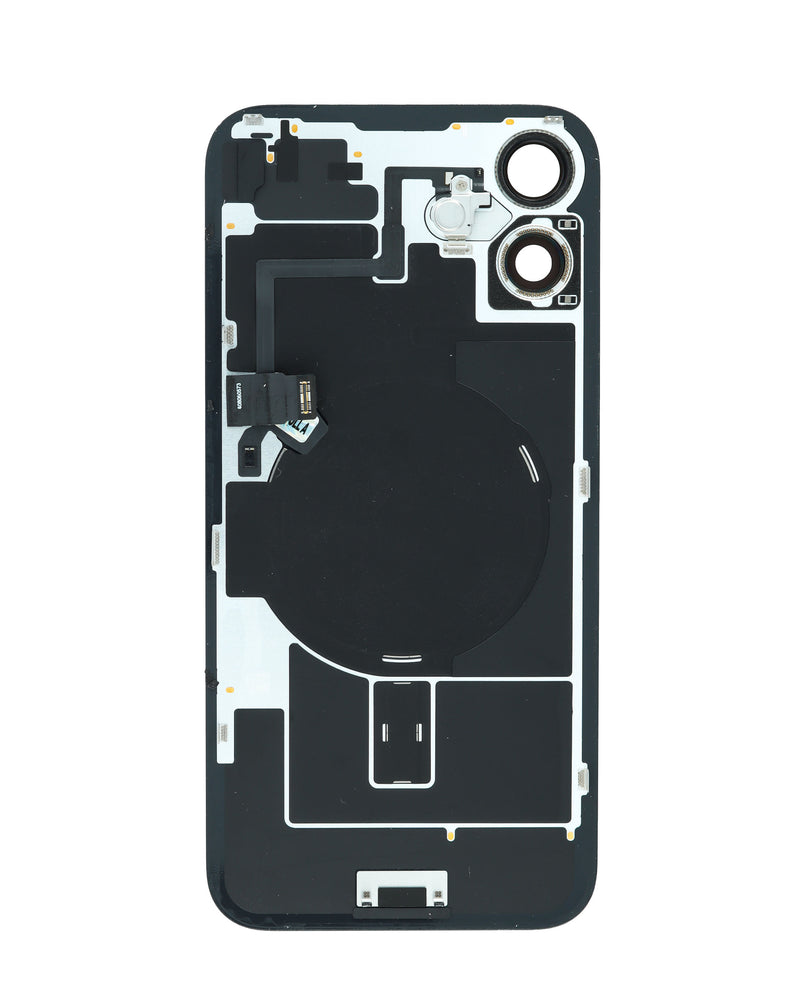 Encuentra tapa trasera OEM para iPhone 16 Plus con marco, cable flex y NFC inalámbrica en Guatemala.