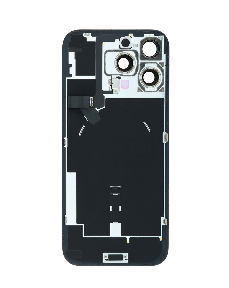Encuentra tapa trasera original con marco y flex cable NFC para iPhone 16 Pro Max en Guatemala con carga inalámbrica y imán MagSafe.