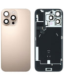 Encuentra tapa trasera iPhone 16 Pro Max (DESERT TITANIUM) con marco y flex de carga NFC inalámbrica en Guatemala.