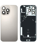 Tapa trasera (NATURAL TITANIUM) con marco, flex de carga NFC inalámbrica y magnet MagSafe para iPhone 16 Pro Max en Guatemala.